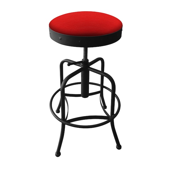 Adjustable Stool, Black Wrinkle, Canter Red Seat